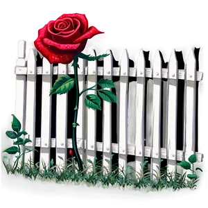 White Picket Fence With Roses PNG Ipr40 PNG