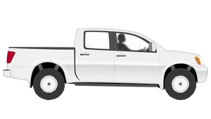 White Pickup Truck Side View