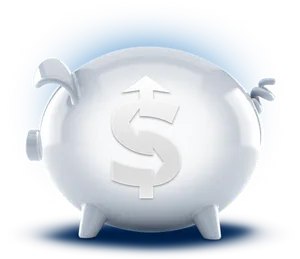 White Piggy Bank Dollar Sign PNG image