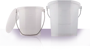White Plastic Bucket With Lid PNG image