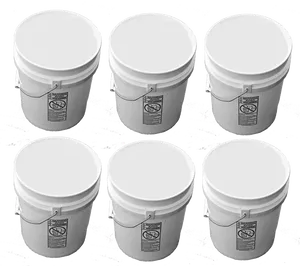 White Plastic Buckets Array PNG image