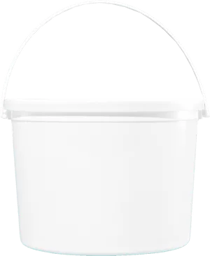 White Plastic Bucketwith Handle PNG image