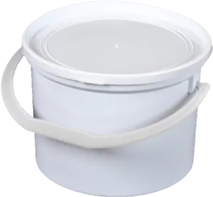 White Plastic Bucketwith Lid PNG image