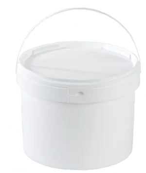 White Plastic Bucketwith Lid PNG image