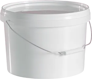White Plastic Bucketwith Lidand Handle PNG image