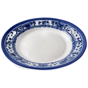White Plate With Blue Accent PNG 06212024 PNG