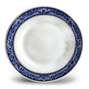 White Plate With Blue Accent PNG Xqv89 PNG