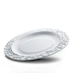 White Plate With Decorative Border PNG 06212024