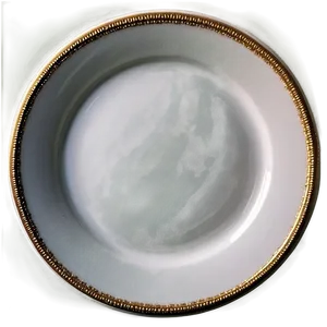 White Plate With Decorative Border PNG Qft96