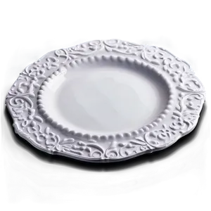 White Plate With Embossed Edge PNG 75 PNG