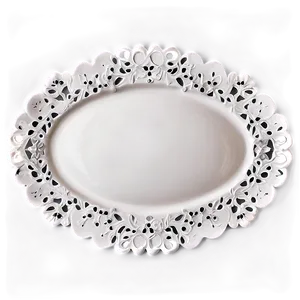 White Plate With Lace Detail PNG 06212024 PNG