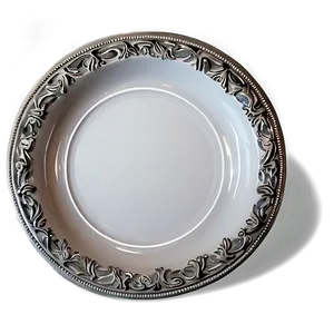 White Plate With Silver Trim PNG Sfi