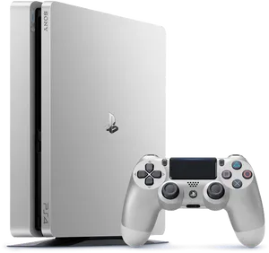 White Play Station Consoleand Controller PNG image