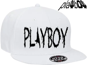 White Playboy Logo Snapback Cap PNG image