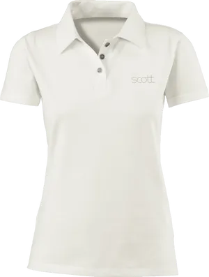White Polo Shirt Branded Scott PNG image