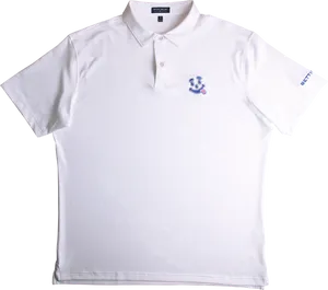 White Polo Shirt Embroidered Logo PNG image