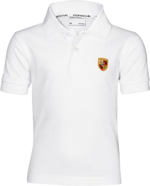 White Porsche Branded Polo Shirt PNG image