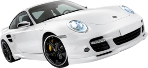 White Porsche Sports Car Isolated PNG image