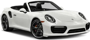 White Porsche911 Cabriolet Side View PNG image