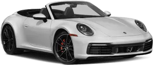 White Porsche911 Cabriolet Side View PNG image
