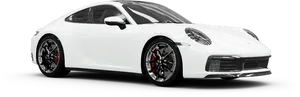 White Porsche911 Carrera Side View PNG image