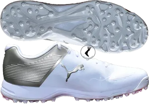 White Puma Golf Shoes Product Showcase PNG image
