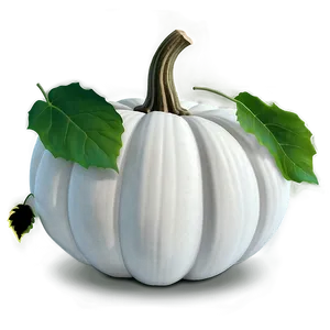 White Pumpkin With Leaves PNG 37 PNG