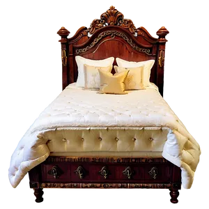 White Queen Size Bed Png 06132024 PNG image