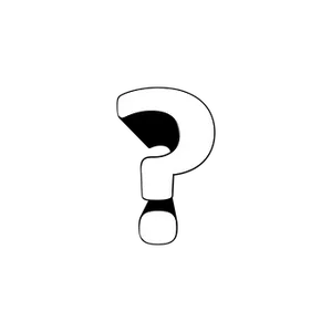 White Question Mark Black Background PNG image