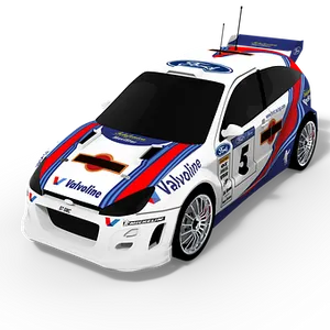 White Rally Car Valvoline Livery PNG image