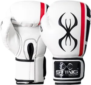 White Red Boxing Gloves Sting Brand PNG image