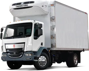 White Refrigerated Commercial Truck PNG