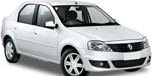 White Renault Sedan Profile View PNG image