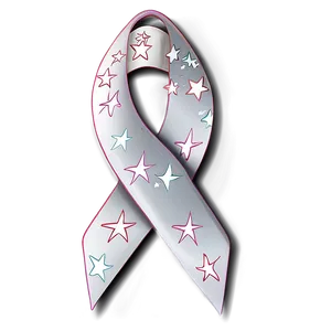 White Ribbon With Stars Png 06122024 PNG image