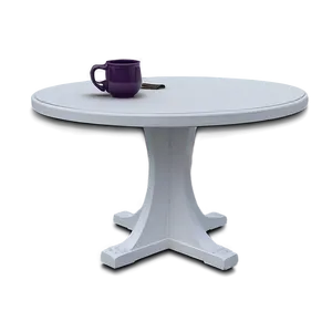 White Round Table PNG Qmq7
