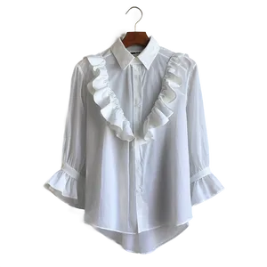 White Ruffle Shirt Png Dow PNG image