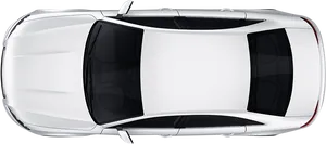White Sedan Top View PNG image