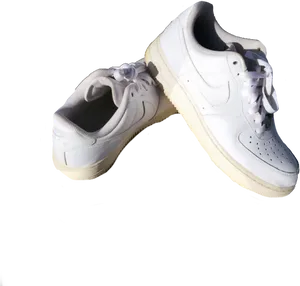 White Sneakers Black Background PNG image