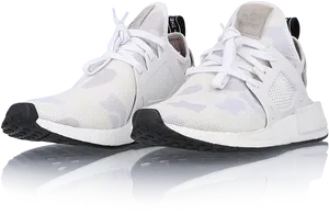 White Sneakers Reflective Surface PNG image