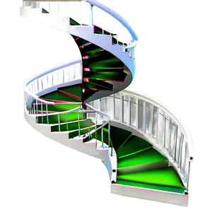 White Spiral Staircase PNG 06242024