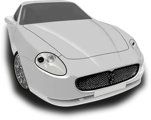 White Sports Car Front View