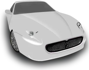 White Sports Car Front View PNG image