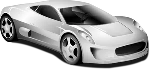 White Sports Car Illustration