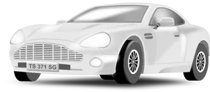 White Sports Car Illustration PNG image