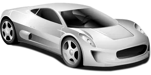 White Sports Car Illustration