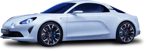 White Sports Car Side View PNG image