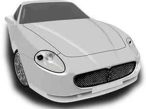 White Sports Car Vector Illustration