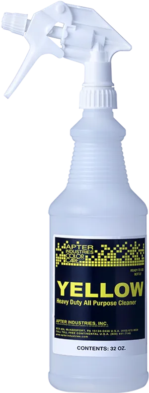 White Spray Bottle Yellow Cleaner Label PNG image