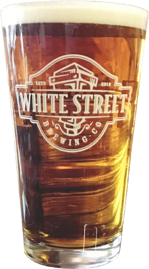 White Street Brewing Co Beer Glass PNG image