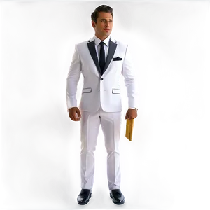 White Suit And Black Tie Png Vxk7 PNG image